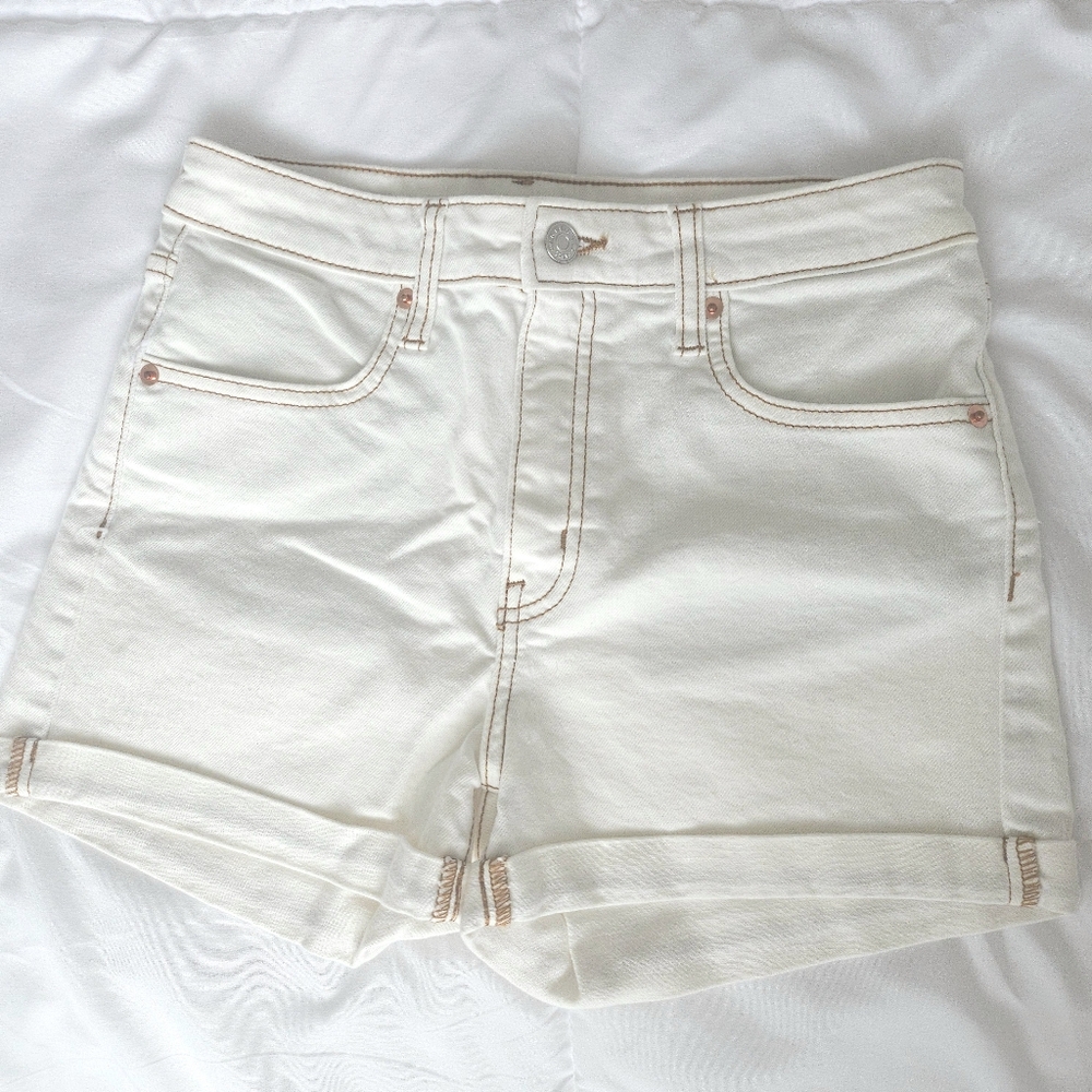 Wild Fable Highest Rise Ivory Denim Shorts